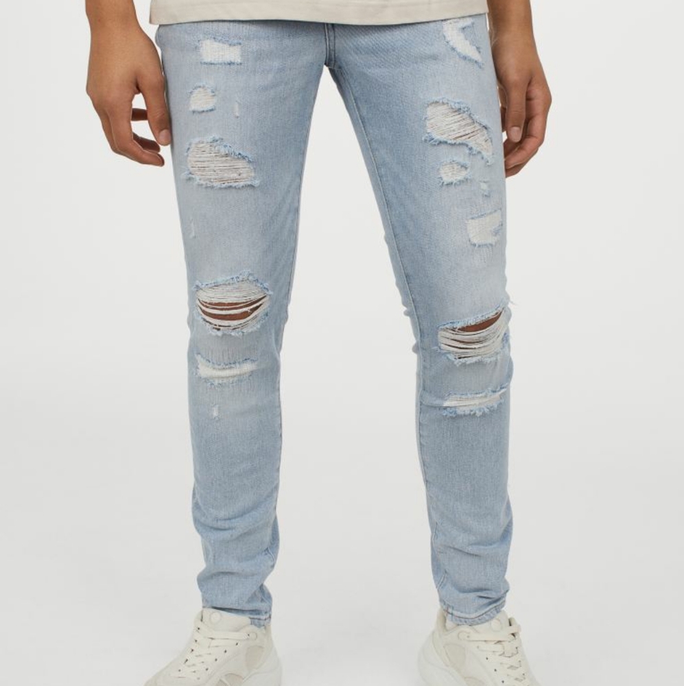 H&M men skinny ripped jeans